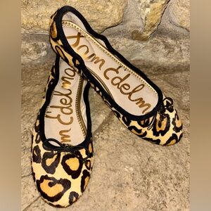 SAM Edelman Felicias Leopard Print Calf Hair Ballet Flats 7.5/8 (but marked 8.5)
